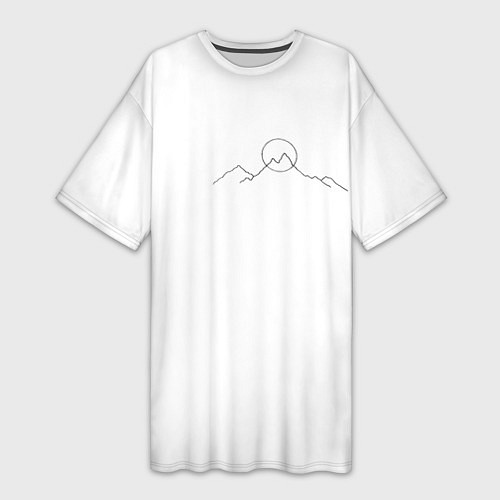 Женская длинная футболка Минимализм силуэт горы / 3D-принт – фото 1