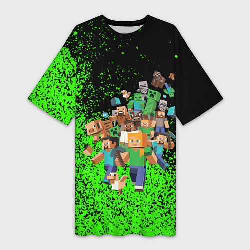 Женская длинная футболка Minecraft / 3D-принт – фото 1