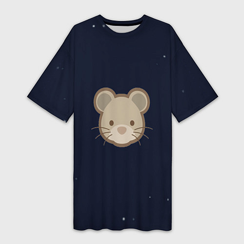 Женская длинная футболка Ночная мышь / 3D-принт – фото 1