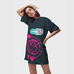 Футболка женская длинная Blink 182, цвет: 3D-принт — фото 2