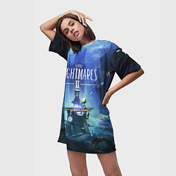 Футболка женская длинная Little Nightmares 2, цвет: 3D-принт — фото 2