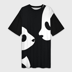 Женская длинная футболка Panda