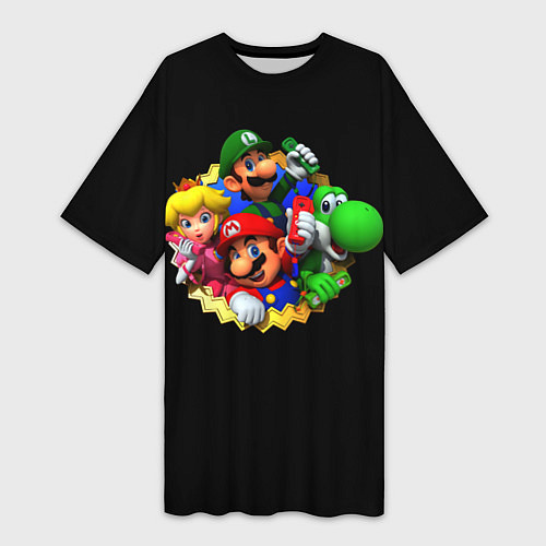Женская длинная футболка Марио / 3D-принт – фото 1