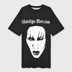 Футболка женская длинная Marilyn Manson, цвет: 3D-принт