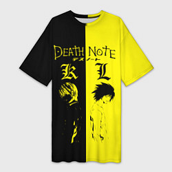 Футболка женская длинная Death Note, цвет: 3D-принт