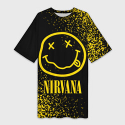 Футболка женская длинная NIRVANA НИРВАНА, цвет: 3D-принт