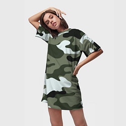 Футболка женская длинная Camouflage 2, цвет: 3D-принт — фото 2