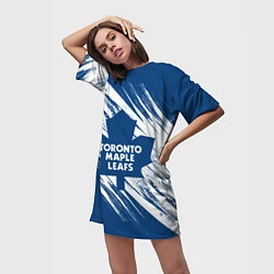 Футболка женская длинная Toronto Maple Leafs,, цвет: 3D-принт — фото 2