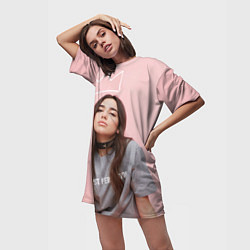 Футболка женская длинная Dua Lipa, цвет: 3D-принт — фото 2