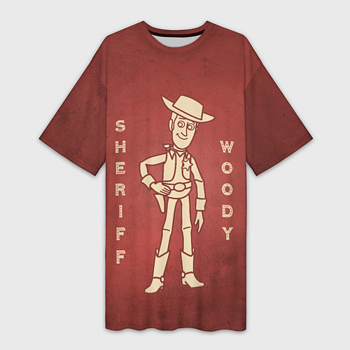Женская длинная футболка Sheriff Woody / 3D-принт – фото 1