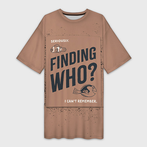 Женская длинная футболка Finding Who? / 3D-принт – фото 1
