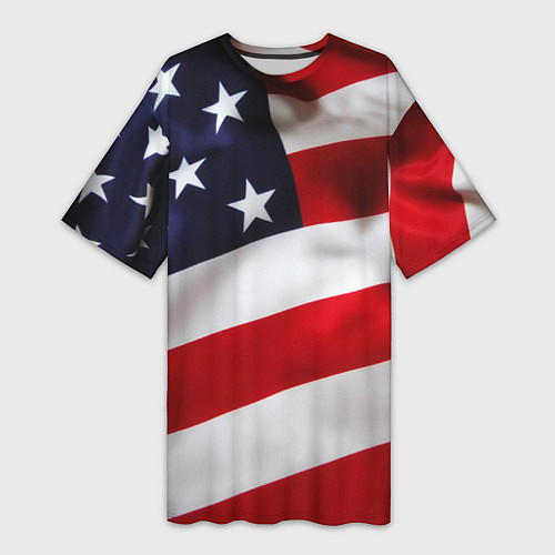 Женская длинная футболка США USA / 3D-принт – фото 1