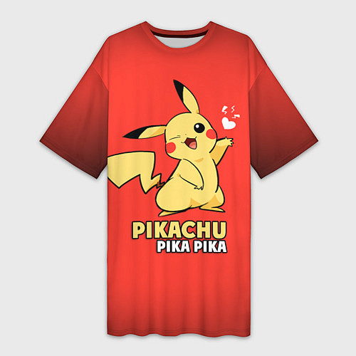 Женская длинная футболка Pikachu Pika Pika / 3D-принт – фото 1