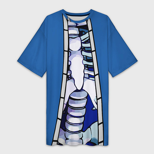 Женская длинная футболка КУРТКА САНСА SANS / 3D-принт – фото 1