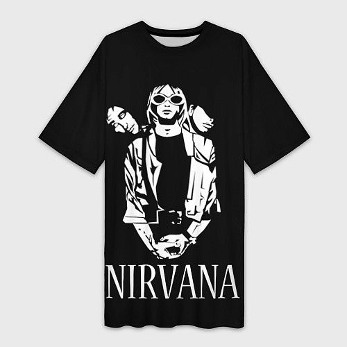 Женская длинная футболка NIRVANA / 3D-принт – фото 1