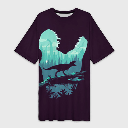 Женская длинная футболка T-Rex / 3D-принт – фото 1