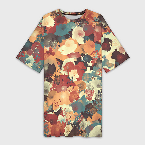 Женская длинная футболка Осенние цвета / 3D-принт – фото 1
