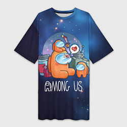 Женская длинная футболка Among Us Space