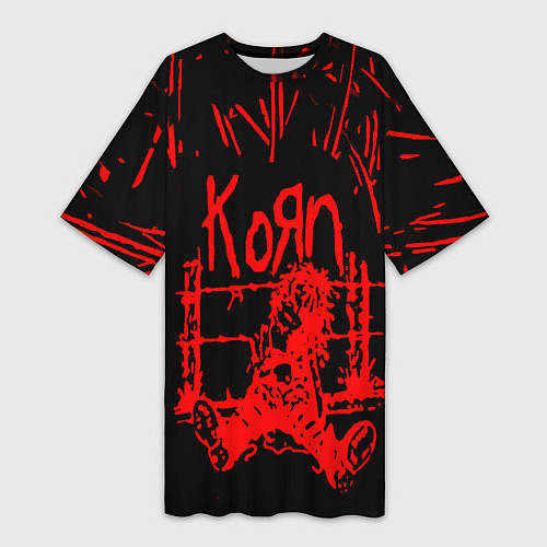 Женская длинная футболка Korn / 3D-принт – фото 1