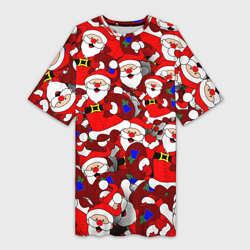 Женская длинная футболка Русский Санта Клаус / 3D-принт – фото 1