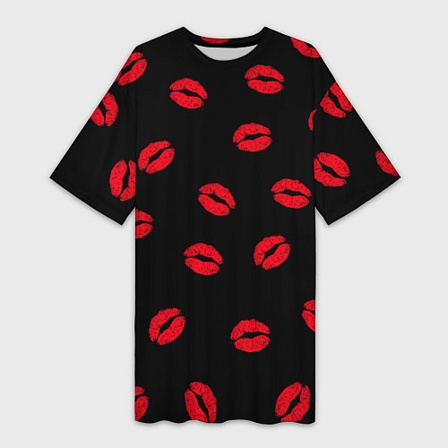 Женская длинная футболка Поцелуи / 3D-принт – фото 1