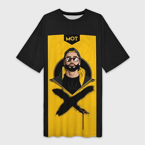 Женская длинная футболка Мот / 3D-принт – фото 1