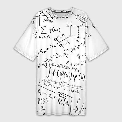 Женская длинная футболка Мама,я математик! / 3D-принт – фото 1