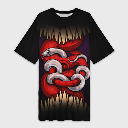 Женская длинная футболка Monster and snake / 3D-принт – фото 1