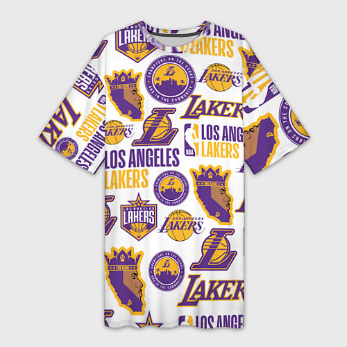 Женская длинная футболка LAKERS LOGO / 3D-принт – фото 1