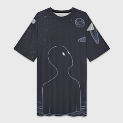 Футболка женская длинная Гуррен Лаганн Антиспиральщик, цвет: 3D-принт