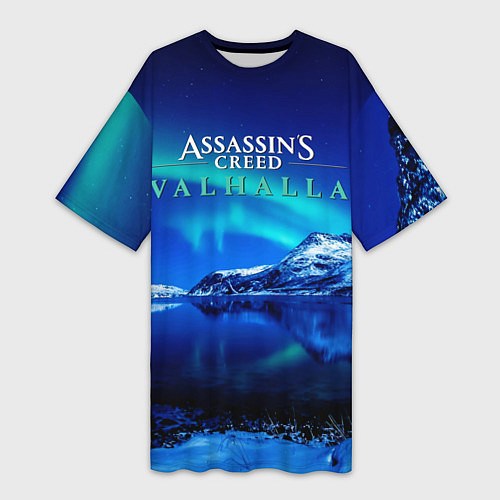 Женская длинная футболка ASSASSINS CREED VALHALLA / 3D-принт – фото 1