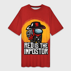 Женская длинная футболка Red Is The Impostor
