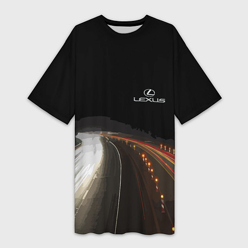 Женская длинная футболка Night route / 3D-принт – фото 1