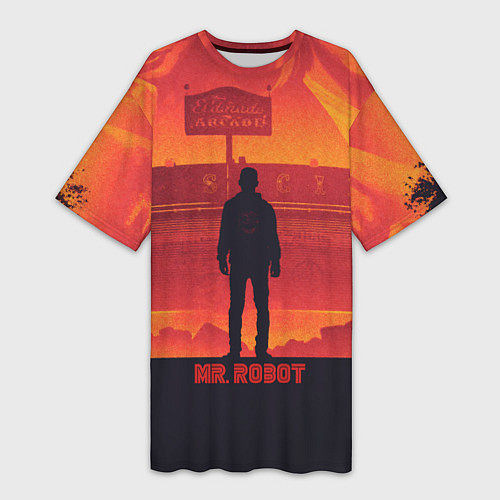 Женская длинная футболка Mr Robot / 3D-принт – фото 1