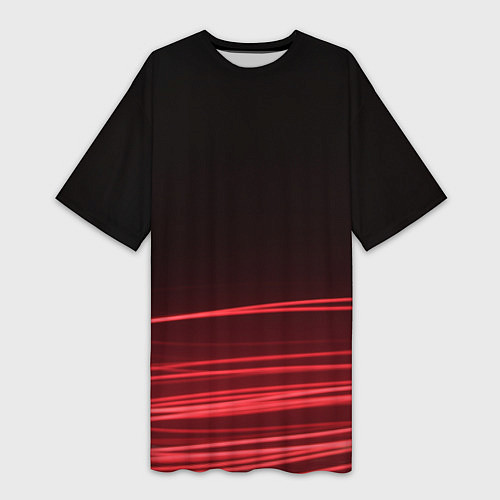 Женская длинная футболка Красное и Черное / 3D-принт – фото 1