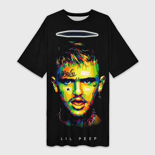 Женская длинная футболка LIL PEEP / 3D-принт – фото 1