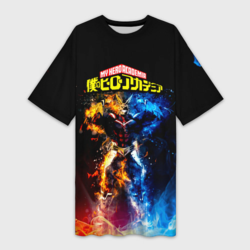 Женская длинная футболка Моя геройская академия / 3D-принт – фото 1