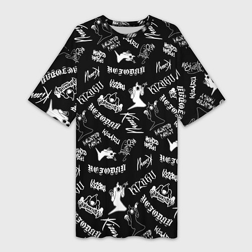 Женская длинная футболка KIZARU HAUNTED FAMILY / 3D-принт – фото 1