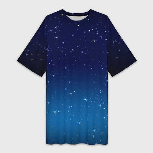Женская длинная футболка Звездное небо / 3D-принт – фото 1