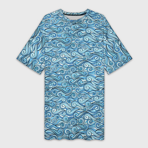 Женская длинная футболка Море волнуется / 3D-принт – фото 1