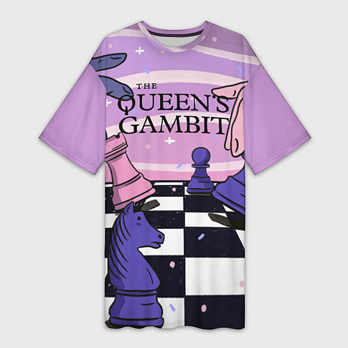 Женская длинная футболка The Queens Gambit / 3D-принт – фото 1