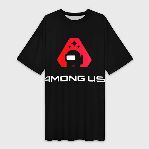 Женская длинная футболка Among Us Логотип / 3D-принт – фото 1