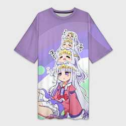 Футболка женская длинная Сон в замке демона, цвет: 3D-принт