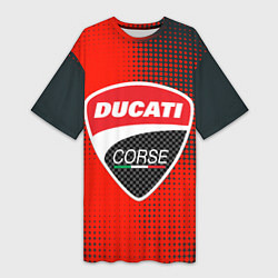 Женская длинная футболка Ducati Corse logo