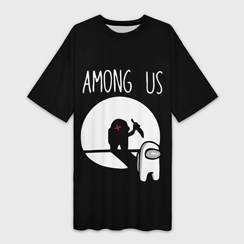 Женская длинная футболка AMONG US / 3D-принт – фото 1