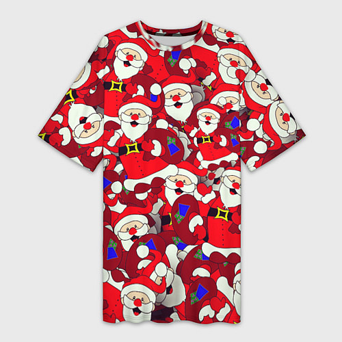 Женская длинная футболка Дед Санта / 3D-принт – фото 1