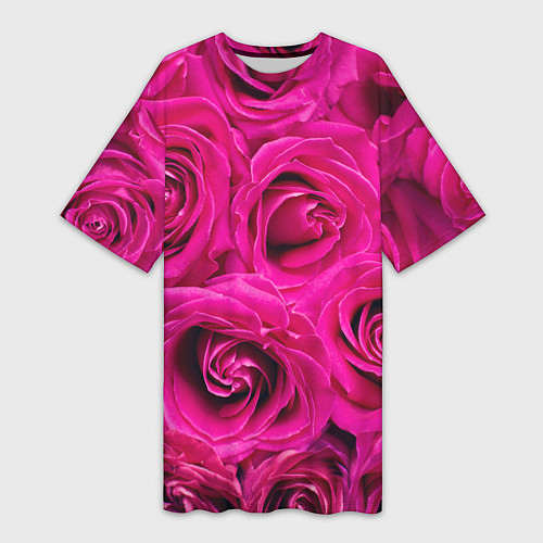 Женская длинная футболка Розы / 3D-принт – фото 1