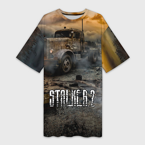 Женская длинная футболка Stalker 2 Мертвый город / 3D-принт – фото 1