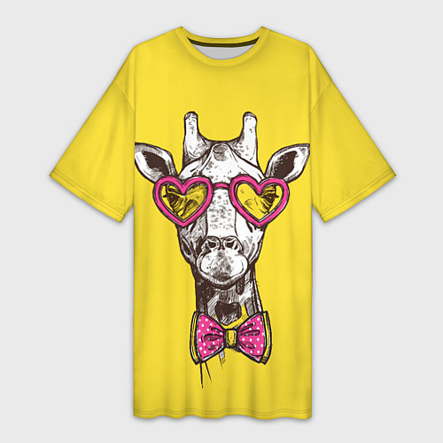 Женская длинная футболка Жираф / 3D-принт – фото 1