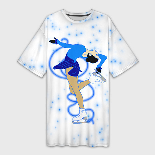 Женская длинная футболка Фигурное катание / 3D-принт – фото 1